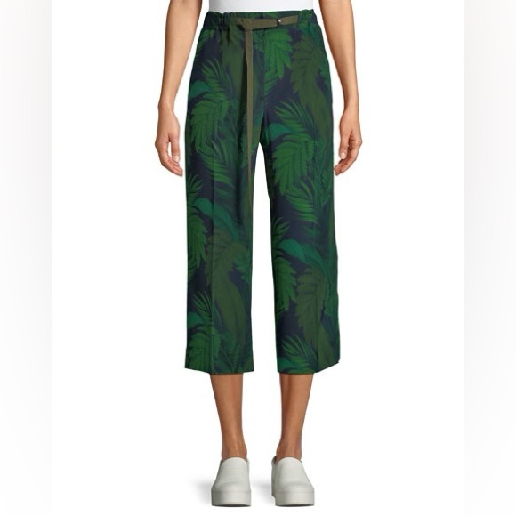 Moncler Palm Print Silk Pants - Picture 1 of 6